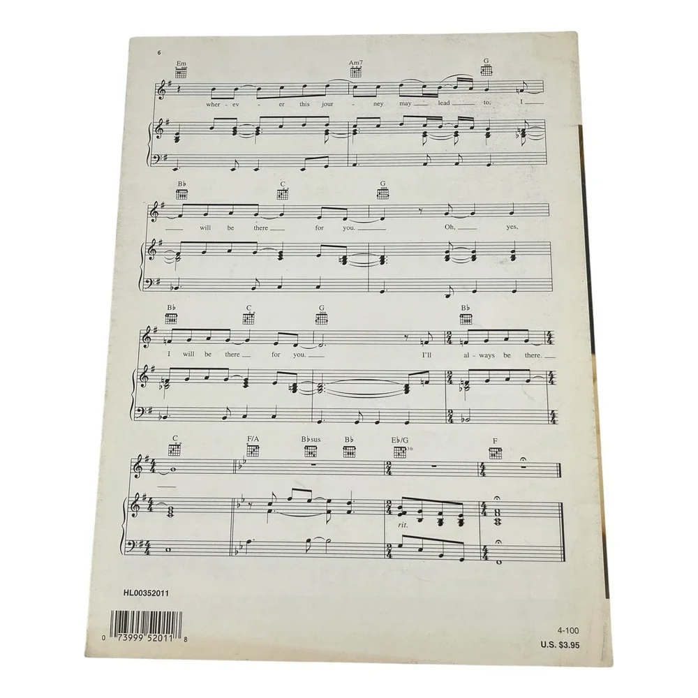 Jessica Andrews I Will Be There for You Sheet Music Piano Vocal Guitar 1998 HL